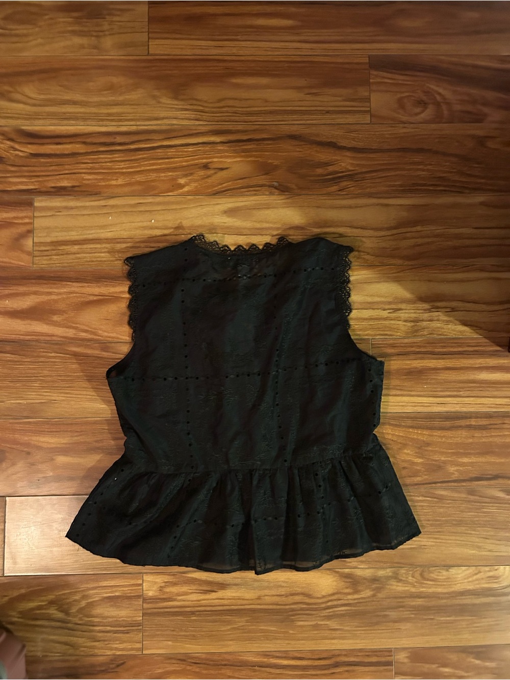 Calypso St. Barth Black embroidered lace Trim tie front Peplum top. Brand new. - Picture 10 of 15